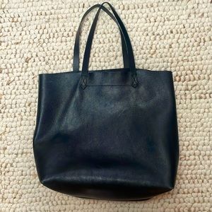 Leather Madewell black tote bag purse